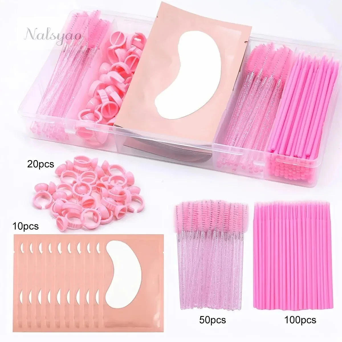 Transparent Vertical 5 Grid Extension Rectangle Tool Storage Cover Eyelash Box Glue Tweezer Holder Makeup Organizer