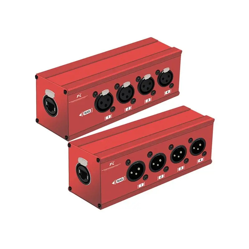 AED7-4 Channel Multi Network 3Pin XLR To Ethercon RJ45 Cat5 Ethernet Extender For Live Stage Audio Recording Studio