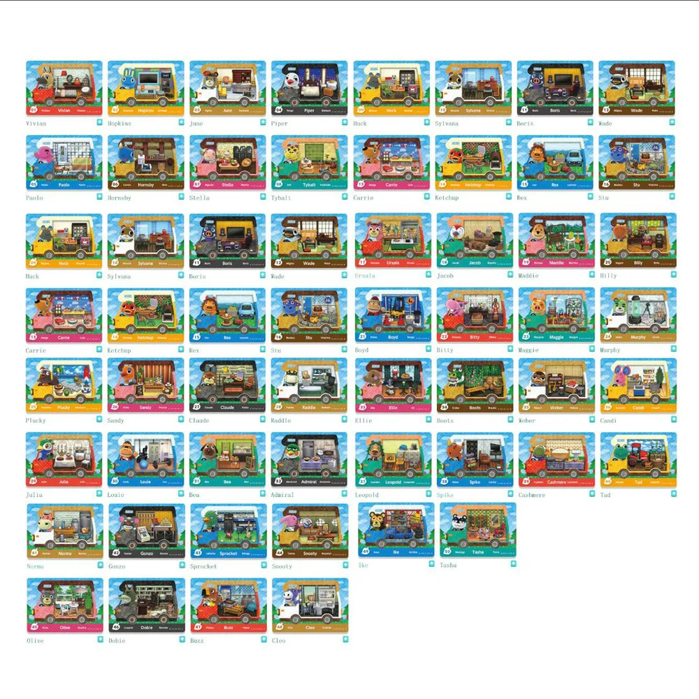 

50 PCS Animal Welcome NFC RV Cards Crossing COMPLETE 1-50 Ntag215