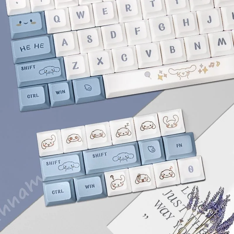 Sanrio Kawaii Cinnamoroll Keycaps  Cartoon Style PBT Mechanical Keyboard Key Caps near XDA Highly Cute Keyboard Accessories