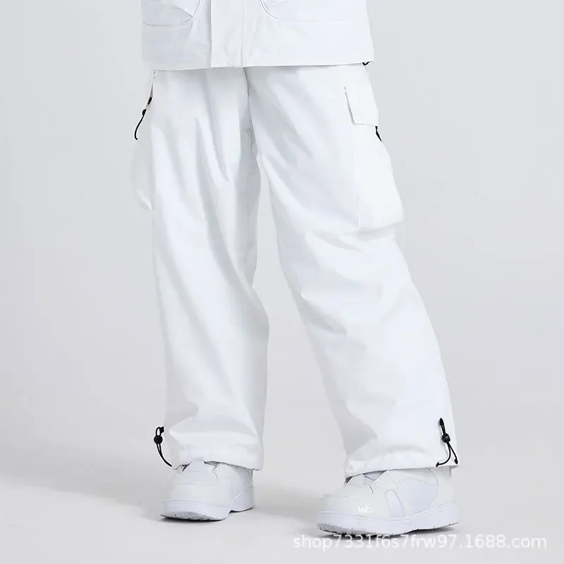 

2025 new men waterproof windproof wear resistant breathable snowboard skiing pants women winter casual sports loose snow pants