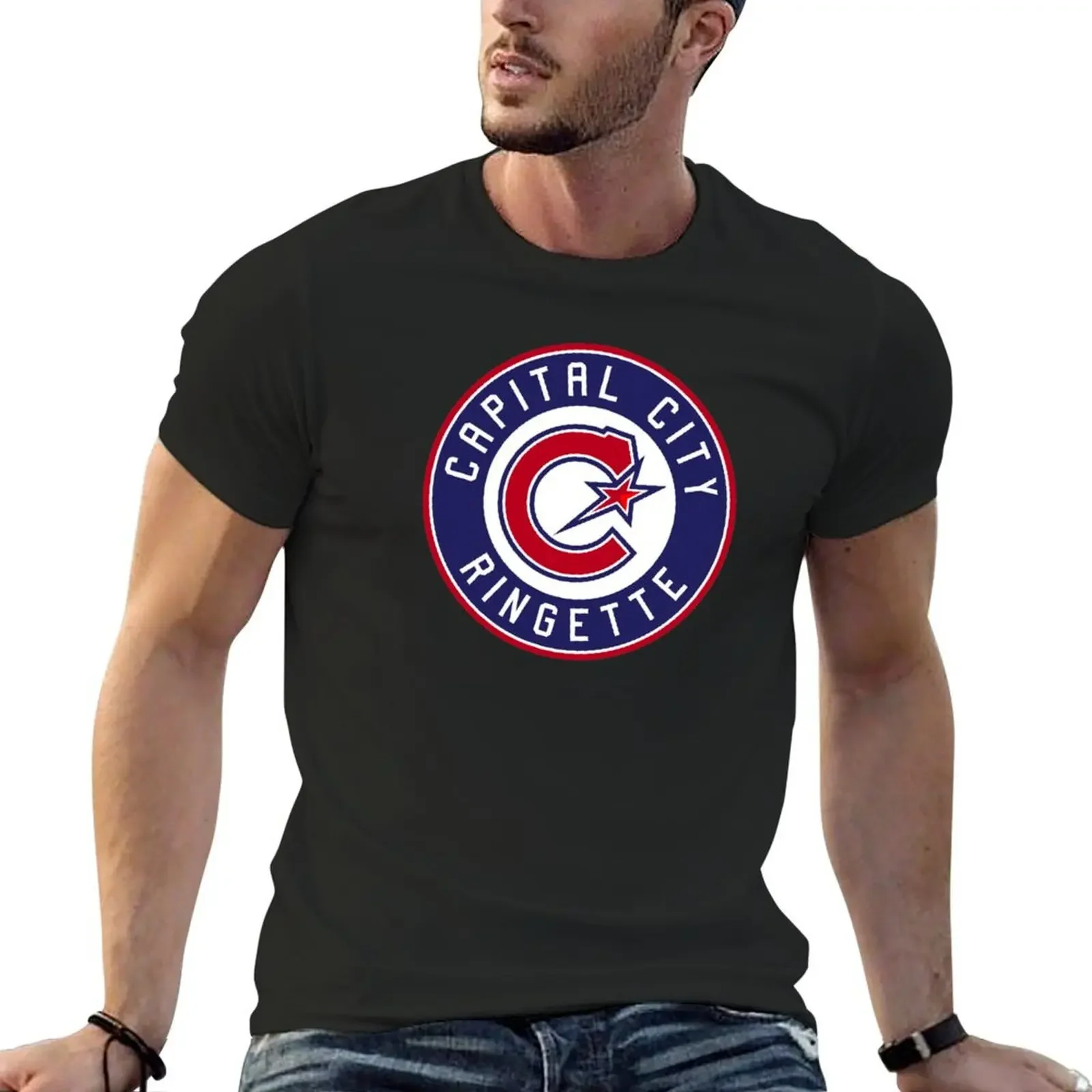 Capital City Ringette Logo T-Shirt anime tshirt graphic tee shirt men tshirt