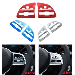 Car Steering Wheel Button Cover Trim 2PCS Aluminum Alloy For Mercedes Benz A C E Class W177 W247 W205 W213 W167 X253 X167 X247