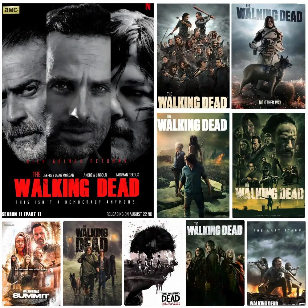 The W-Walking Dead Poster, selbstklebender, wasserfester Kunstdruckaufkleber aus Papier, Wanddekoration für Kaffeehaus, Bar, Zimmer