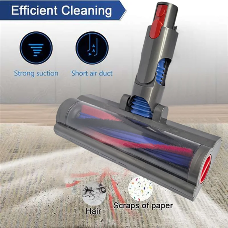 

【Новый пользовательский компонент!】Для Dyson V7 V8 V10 V11 V15 Головка с прямым приводом и светодиодными фарами Вакуумные насадки для паркетного пола