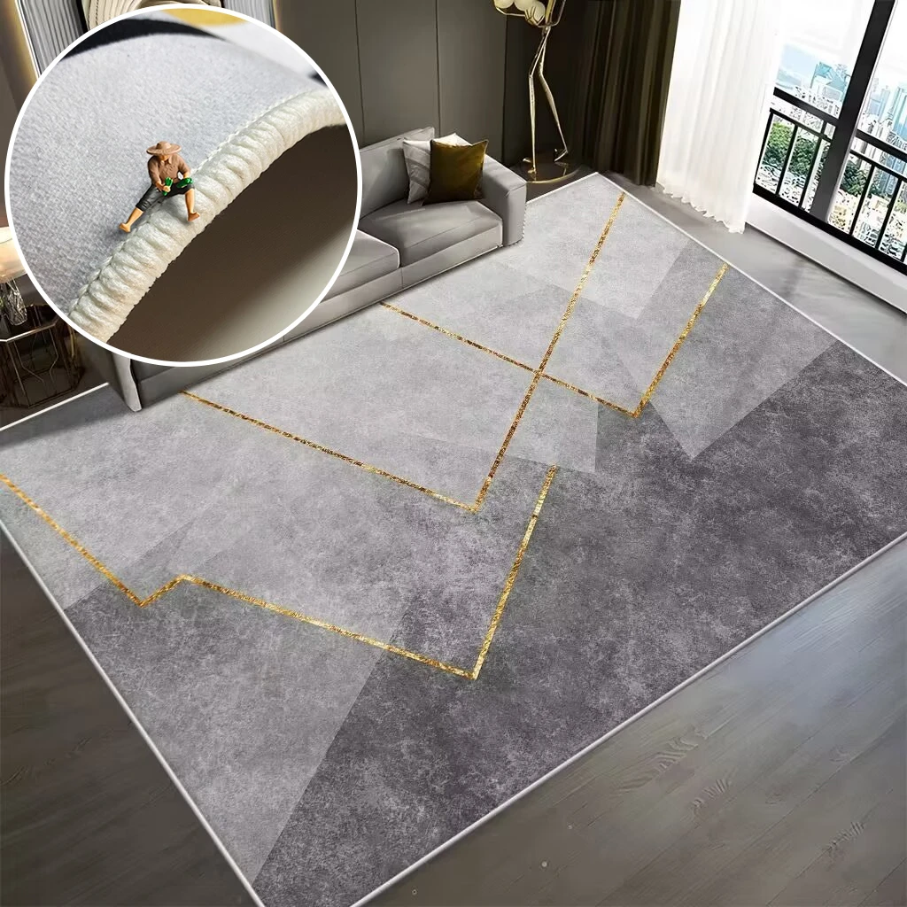 

Nordic Gray Carpets for Living Room Decor Geometric Area Rug Home Decoration Large Bedroom Bedside Non-slip Entrance Door Mat