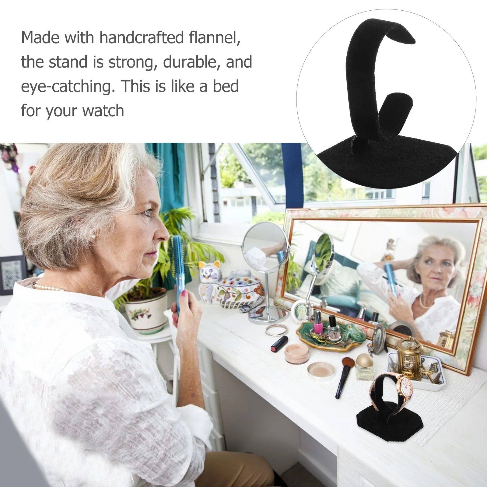 

2 pcs Stand Handcrafted Flannel Home Decor Accessory Jewelry Display Rack For Home Decor Bracelet Holder Timepiece Organizer