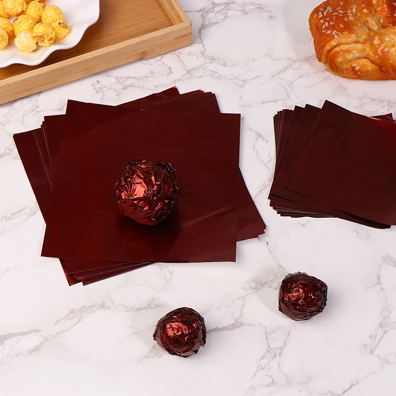 100 قطعة من ورق تغليف رقائق الألومنيوم والقهوة ورق تغليف الشوكولاتة وحفلات الزفاف وحفلات الزفاف وتغليف الحلوى