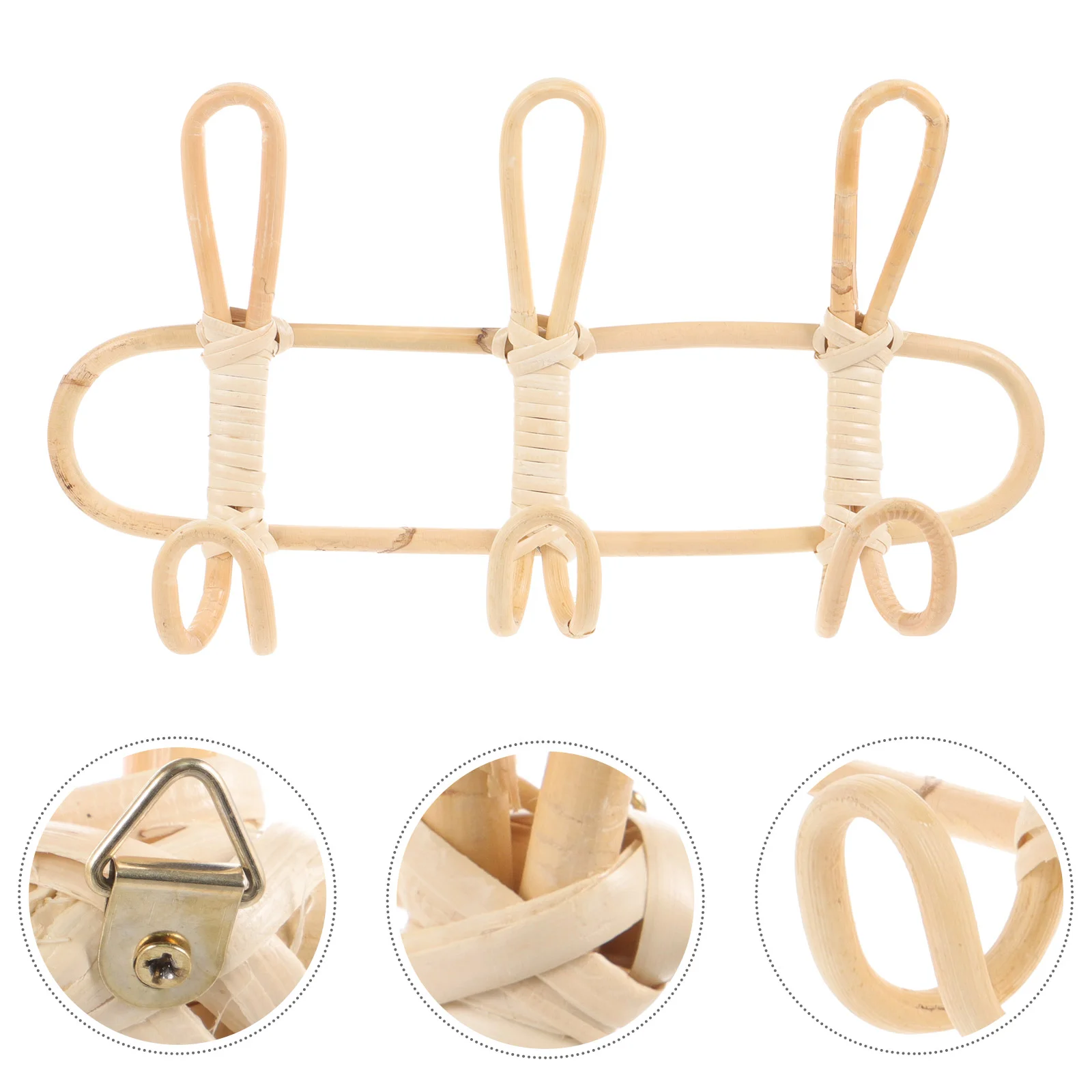 Rattan Hook Towel Hooks for Bathroom Wall Mounted Hanger up Floating Towels Woven Basket Rack