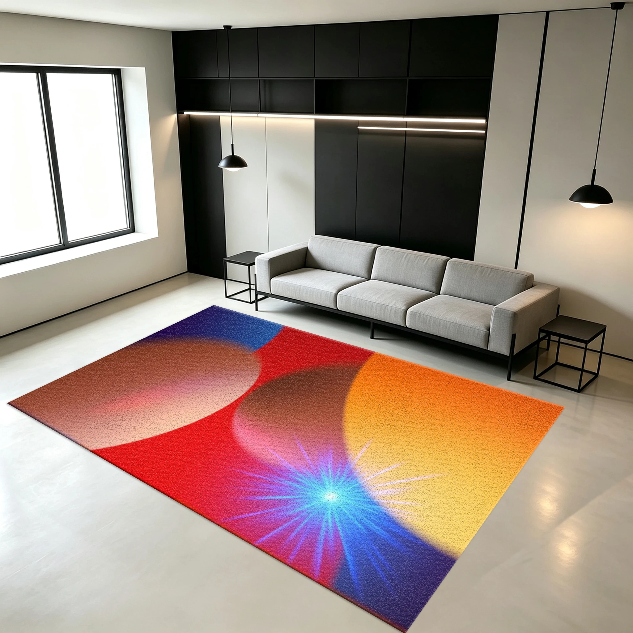 Colorful Gradient Geometric Luminous Abstract Carpet Floor Non-Slip Mat