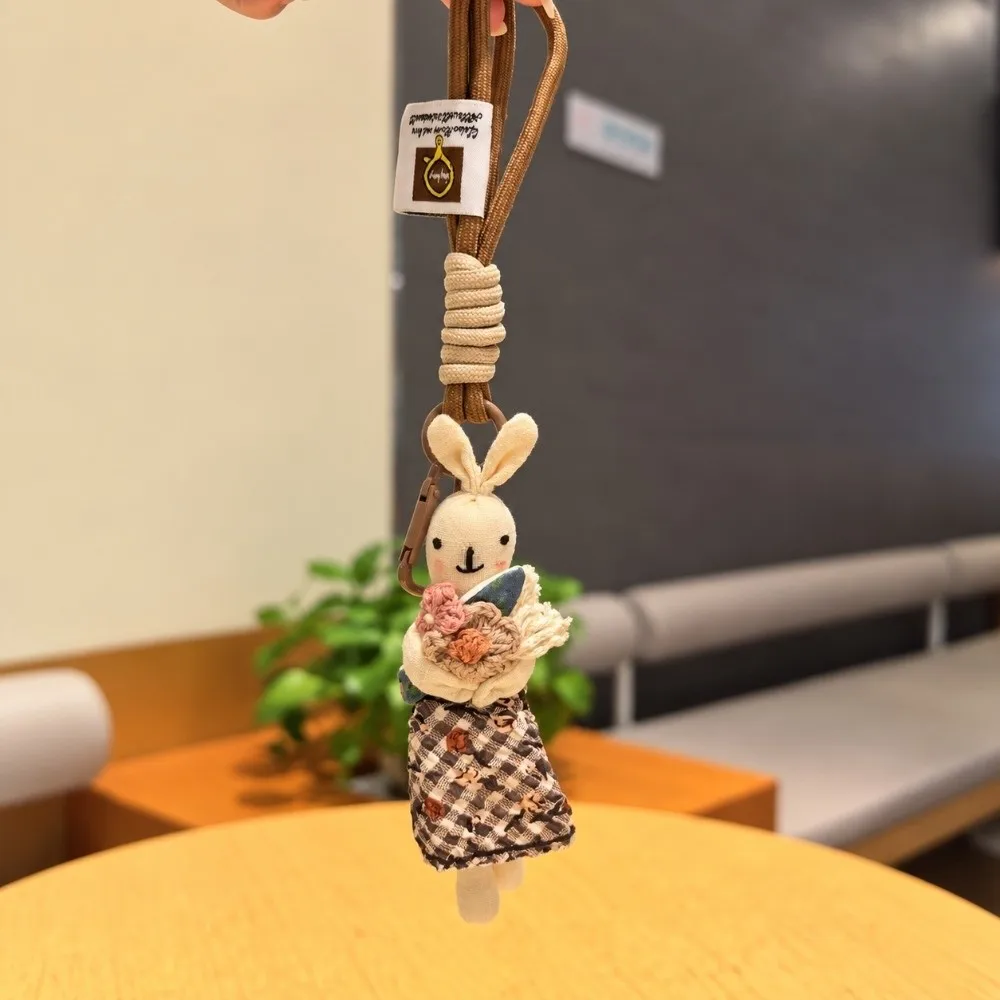 Cute DIY Craft Rabbit Brooch Lightweight Bag Decoration Small Doll Keychain Keychain Cartoon Brooch Pin Women Girls