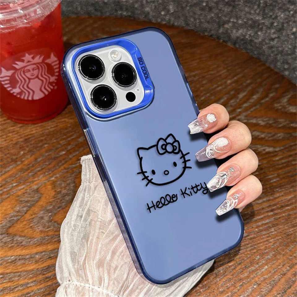 Cute Original Hello Kitty Phone Case for Samsung A73 A72 A55 A54 A53 A35 A34 A33 A32 A30 A24 A23 A22 A14 A05 4G 5G Matte Cover