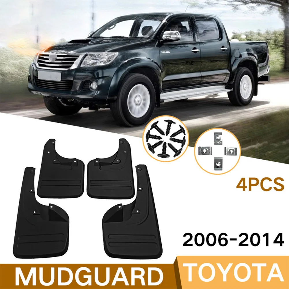 Guardabarros ABS para ruedas delanteras y traseras, Protector de neumáticos Compatible con Hilux VIGO 4WD (12), 2006-2014