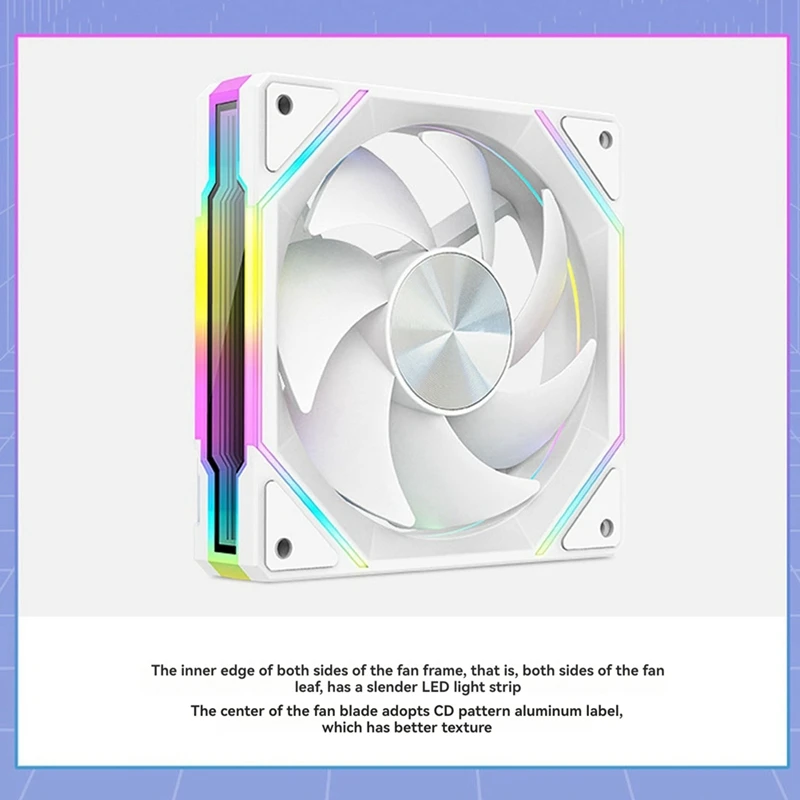 Mirror Fan RGB 120Mm High Airflow PC Fans Ultra-Quiet PWM Speed Control Enhanced Airflow Without Controller