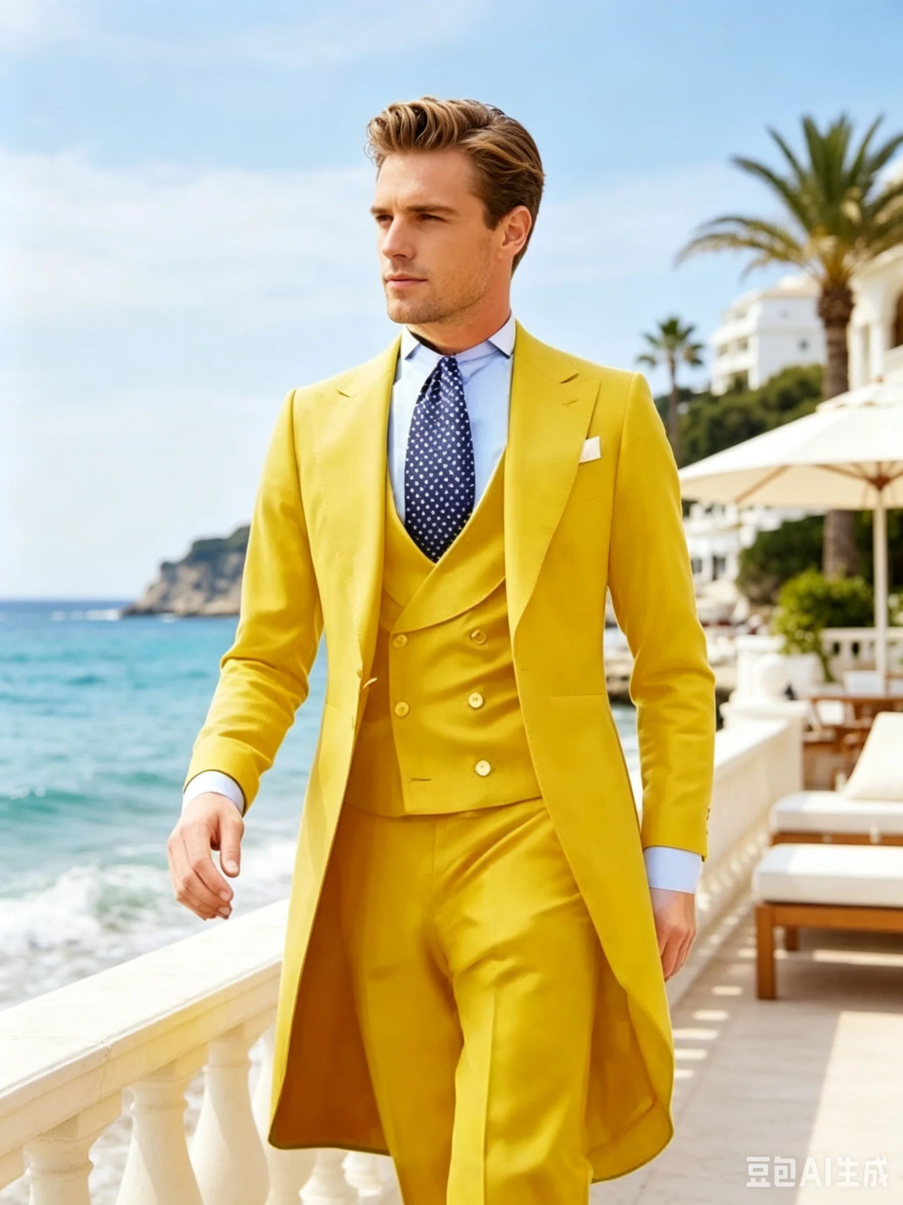 

Yellow Wedding Men Long Tailcoat 3 Piece Formal Groom Tuxedos for Prom Party Male Suits Fashion Clothing Set Jacket Pants Vest