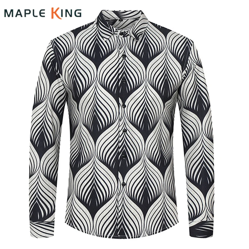 

Mens Button Up Shirts Blusas Estampadas 2024 Trend Top Quality Long Sleeve Social Business Dress Shirt for Men Luxury Streetwear