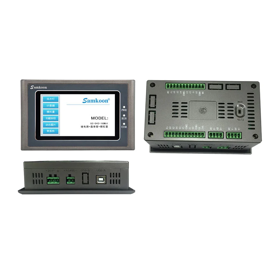 Samkoon Low Cost GC-043-16M2AI-C All in One Hmi Plc Human Machine Interface Programmable Logic Controller 4.3 Inci HMI