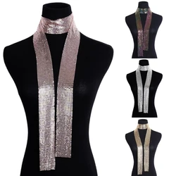 Sequined Scarf Sequin Collar Necklace Sequin Skinny Scarf Sequin Choker Necklace Metallic Sequin Clavicle Chain