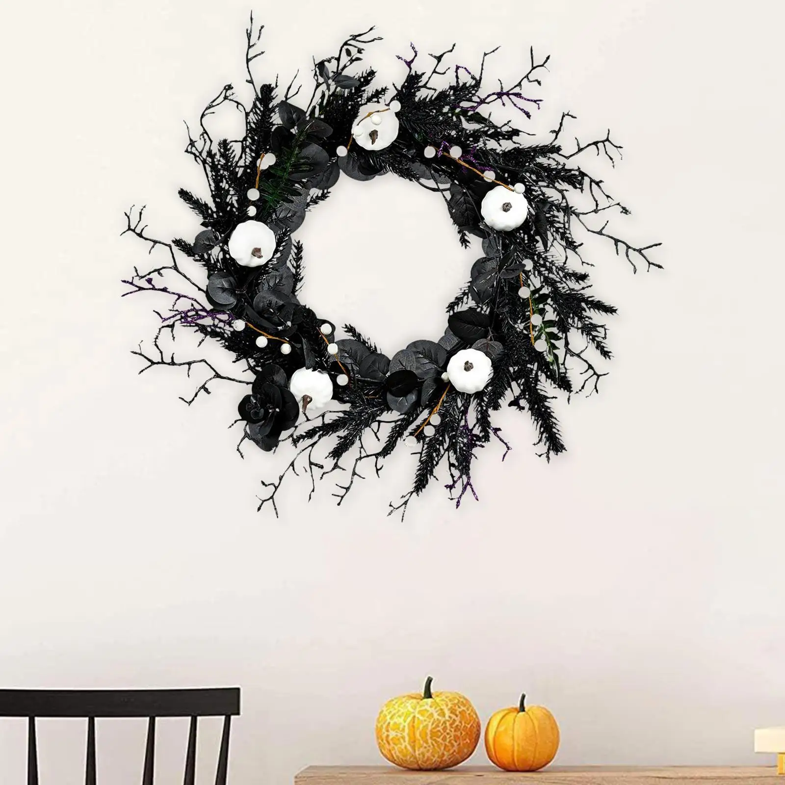 شماعة إكليل الهالوين لتزيين الهالوين وحفلات الهالوين معلقة مع