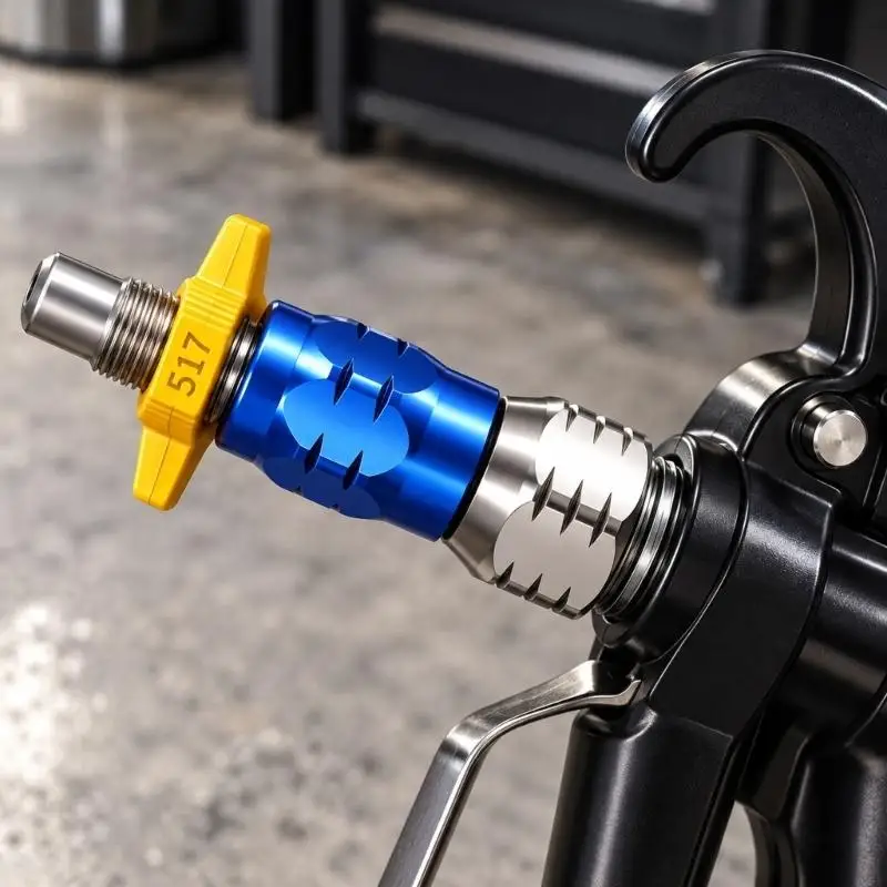 652F Threaded Airless Paint Sprayer Nozzle, Steel Connection Design for Paint and Liquid Coating Application Projects
