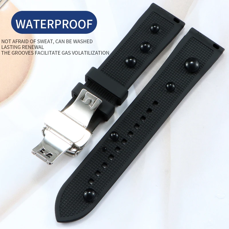 Szybko usuń zegarek z gumy silikonowej opaskę 18 mm19mm20mm21mm22mm wielokolorowa uniwersalna bransoletka nurkowa dla breitlinga/obywatela/seagulu