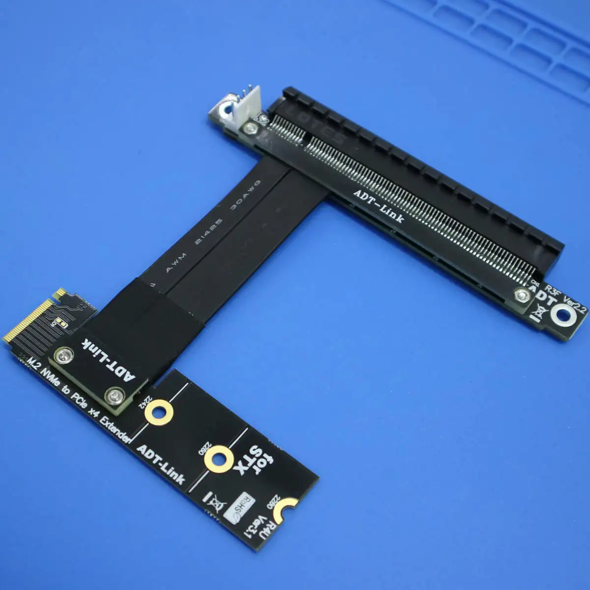 ADTLINK M.2 NVME إلى PCIe 3.0 x16 كابل الناهض M.2 NGFF NVMe STX اللوحة الأم بطاقة الرسومات تمديد Gen3.0 M.2 إلى X16 محول