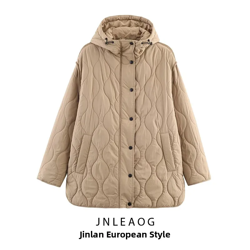 

JNLEAOG осенняя новая женская модная дизайнерская шляпа Jaet водонепроницаемое хлопковое пальто длинное све све средней длины с застежкой на одной пуговице