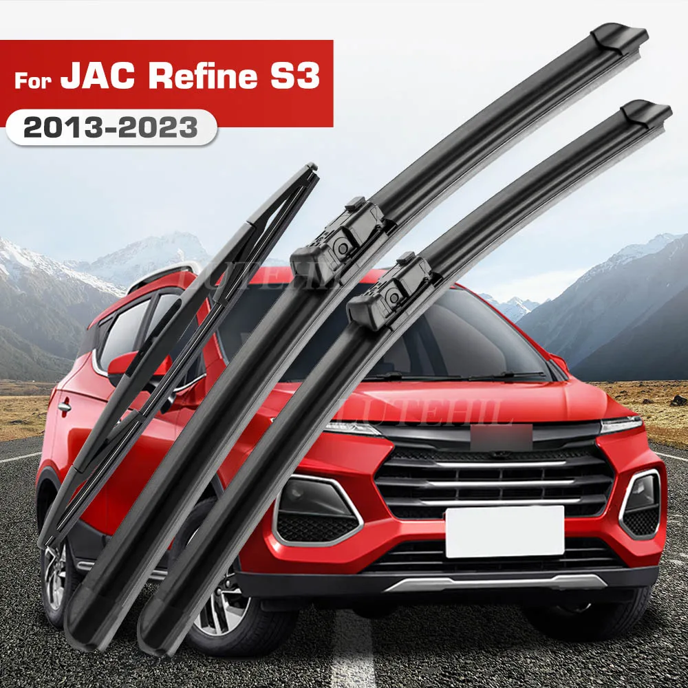

For JAC Refine S3 2013-2023 2014 2015 2016 2017 Wiper Front & Rear Wiper Blades Windshield Windscreen Window Brushes 24"+15"+10"