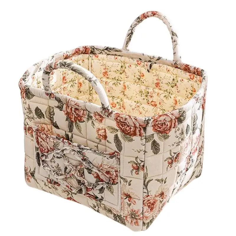 

Fabric Storage Basket Large Capacity Boho Clothes Storage Basket Portable Folding Laundry Hamper Space-Saving Organizer