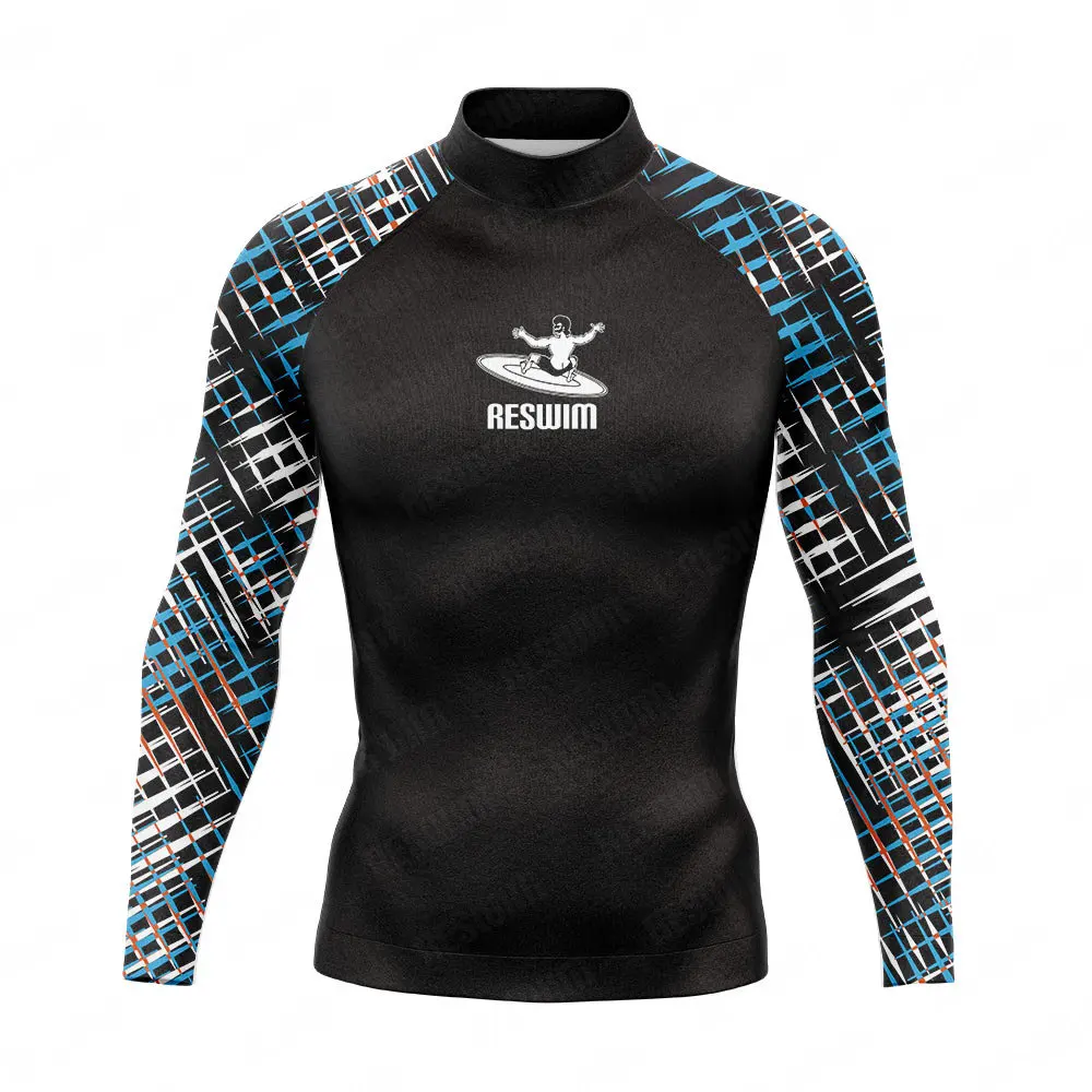 Herren Langarm Surfen Strand T-Shirts Sonne UV-Schutz Rash guard Badeanzug Basic Skin Surf Tauchen Schwimmen enge Sport kleidung