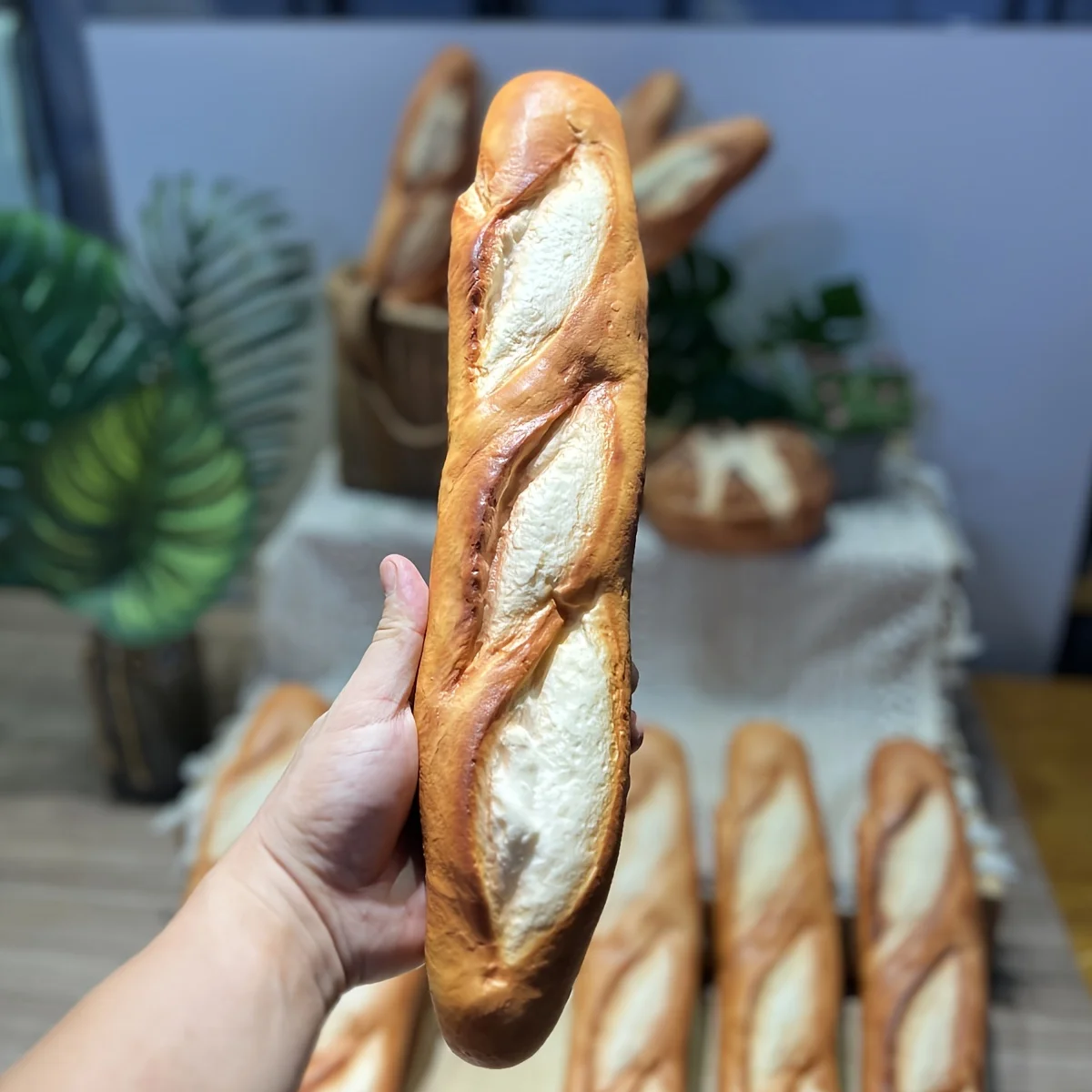 Accesorio de pan Baguette falso, modelo de pan francés realista de PU para decoración de la cocina del hogar, fondo de fotografía, decoración de fiesta