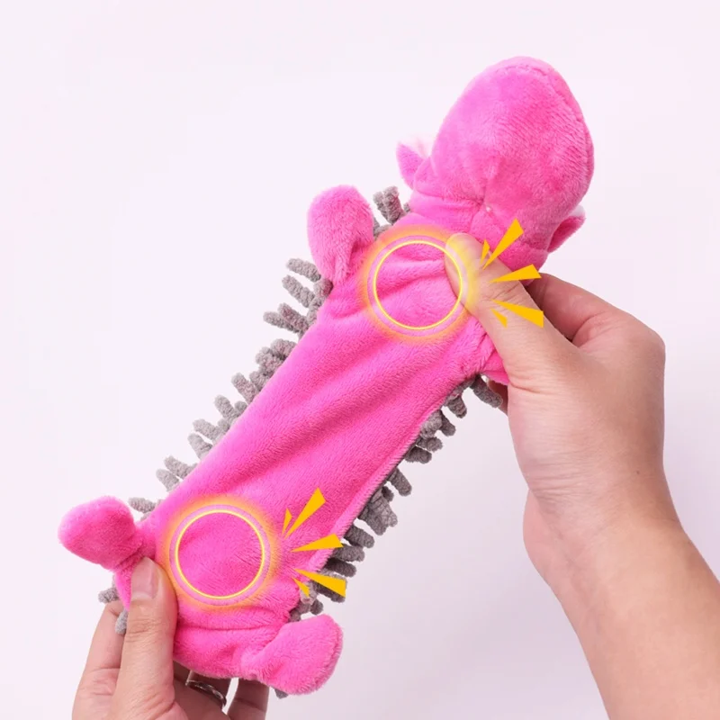 Strapazierfähiges Haustier-Hunde-Plüschtier für kleine Rassen – quietschendes Kauspielzeug in Tierform für Chihuahua Yorkshire Bichon Welpen – Detail 8