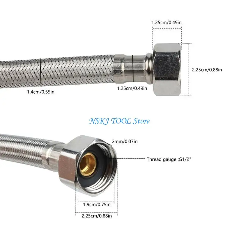 

L8RC 7/8inch to 1/2inch Stainless Steel Toilet Water Supply Line Toilet Connector