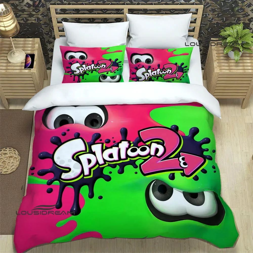 3D Cartoon game Splatoon Bedding Sets exquisite bed supplies set duvet cover bed comforter set bedding set luxury birthday gift