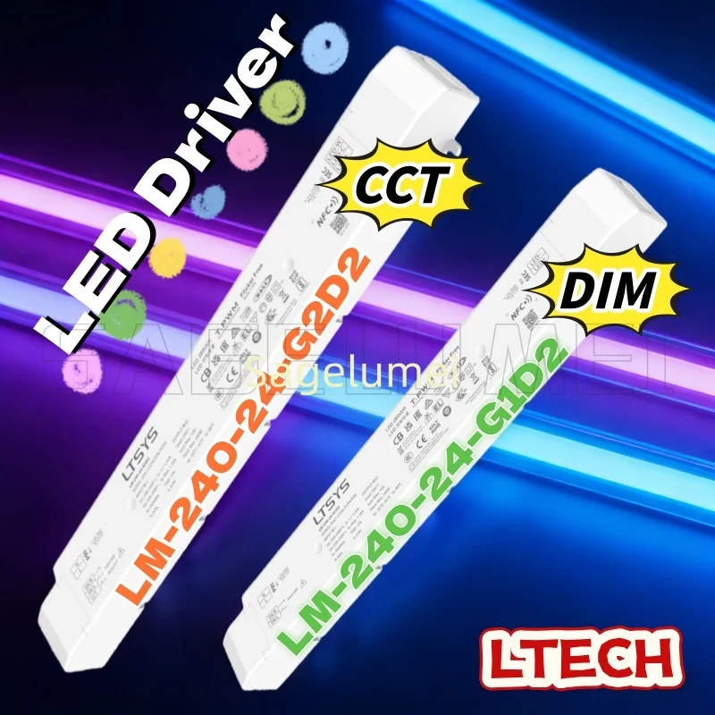 240W 24V NFC Programmable Color TemperaturePower Supply Input Constant Voltage Dimming/Push Dim CCT Tunable White Driver DALI-2