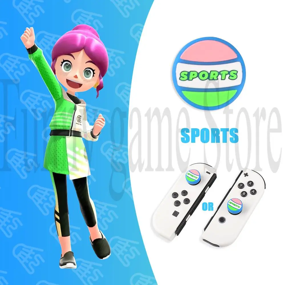 4 pçs jogos esportes tema polegar aperto para nintendo switch joystick caso capa bonito tênis padrão de futebol para ns lite joycon boné