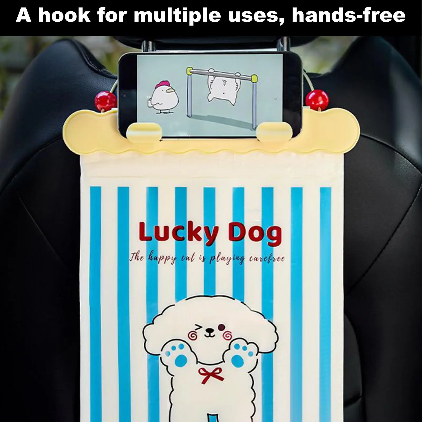 Car Garbage Bag 20 Pieces Car Litter Bag With Dog Design Leak-Proof Waste Pouch For SUV RV Seat Interior Camping Travel Outdoor