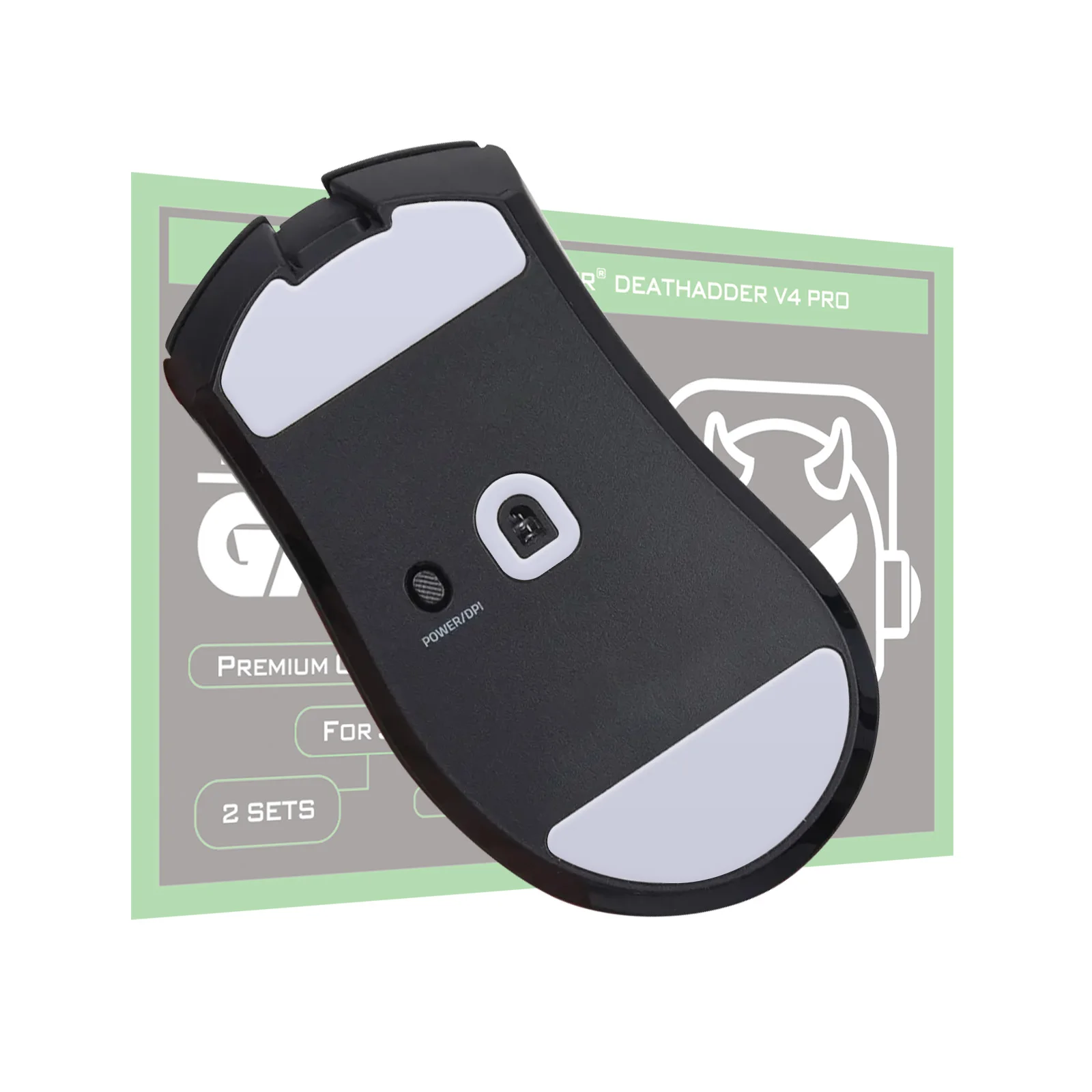 2 Sets TALONGAMES Custom Curved Edge Light Grey Mouse Feet Skates For Deathadder V4 Pro Gaming Wireless Mouse