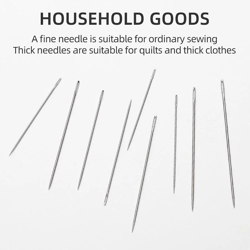 [YU]25Pcs Long Steel Needle Big Hole Sewing Needle Home Hand Sewing Tools Sewing Needles Set For Needlework Patches Embroidery