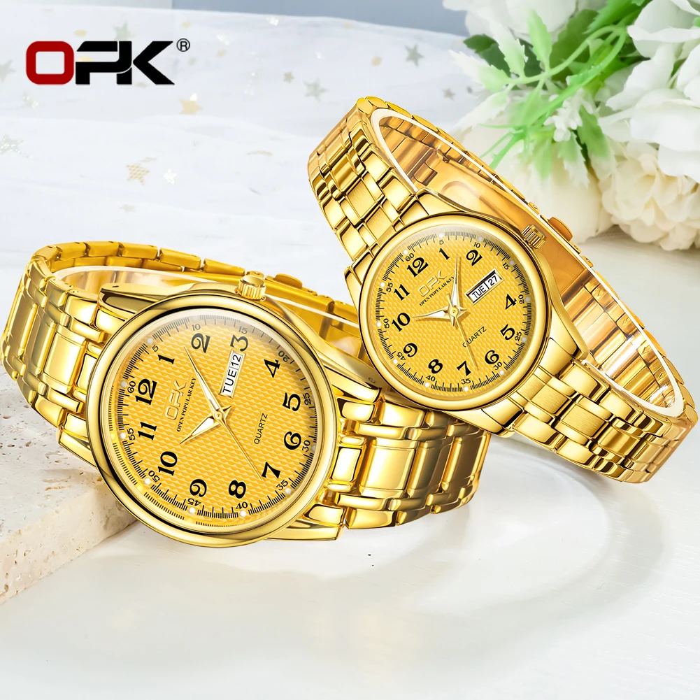 OPK 8110 Quartz Watch for Couple Men Women LuxuryTop Brand Simplicity Digital Dial Wristwatch Couple Set