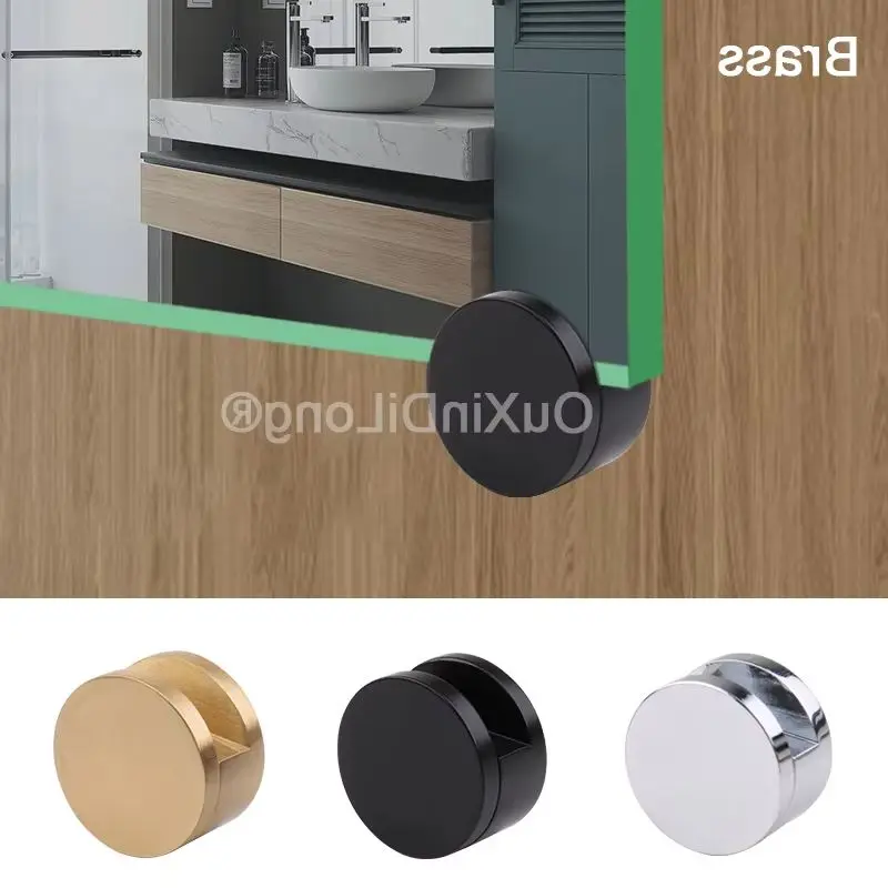 

8 шт. латунный круглый стеклянный зажим для зеркала в ванной комнате, плотные зажимы, кронштейны для зеркального стекла, держатель, оснастка, матовое золото/черный GF953