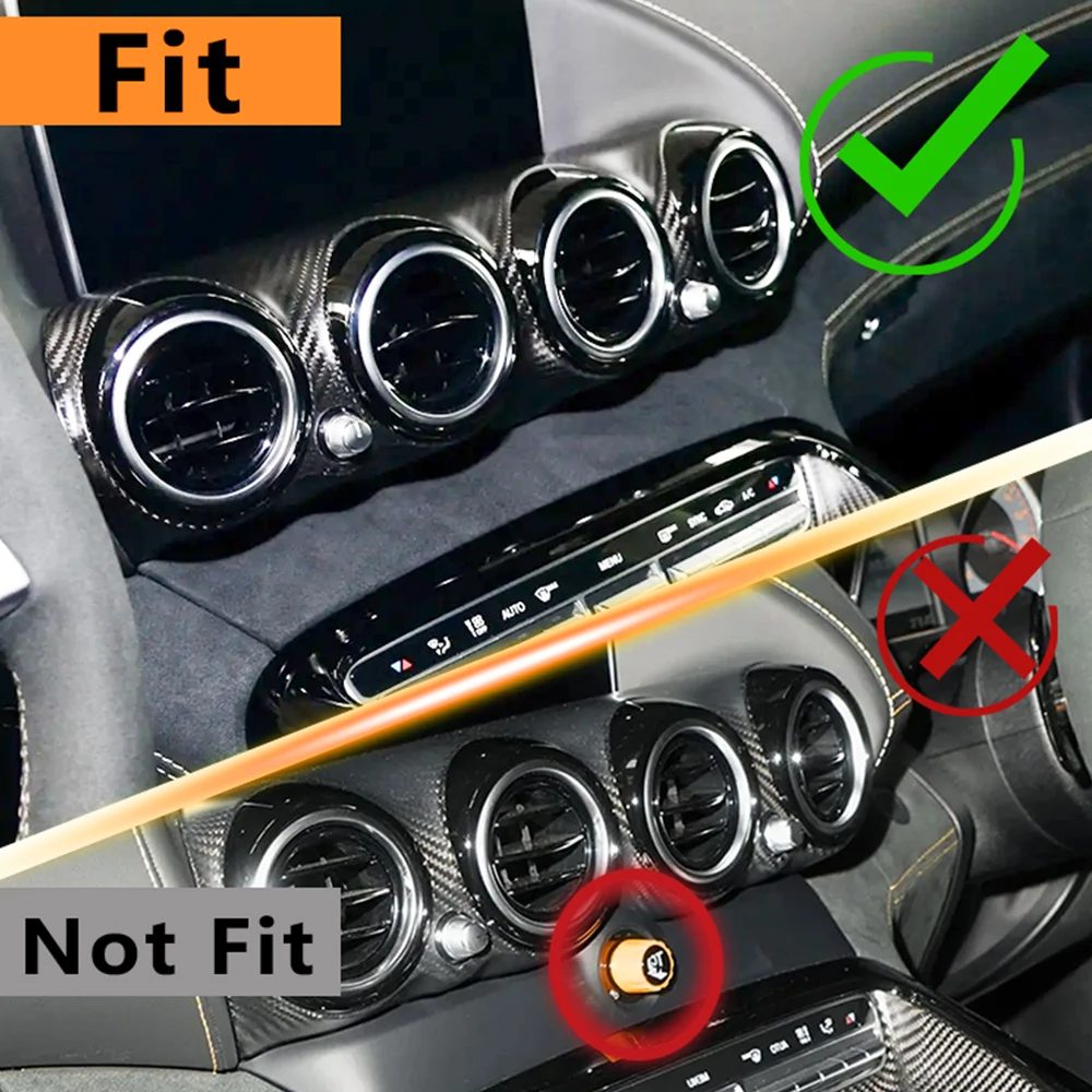 AFDT For Benz AMG GT Interior Carbon Fiber Dashboard Air Vent Outlet Covers GTR GTS C190 R190 2019-2023 Car Accessories