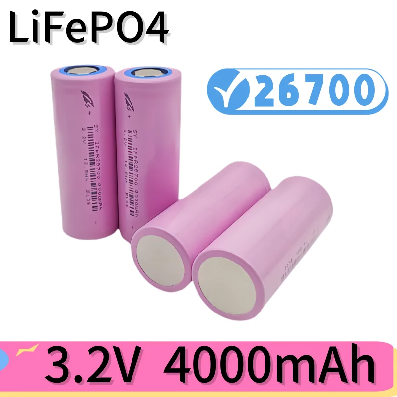 26700 3.2V 4000mAh LiFePO4 Rechargeable Battery lpega DIY Suitable for LED Flashlights and Lithium-ion Battery Packs