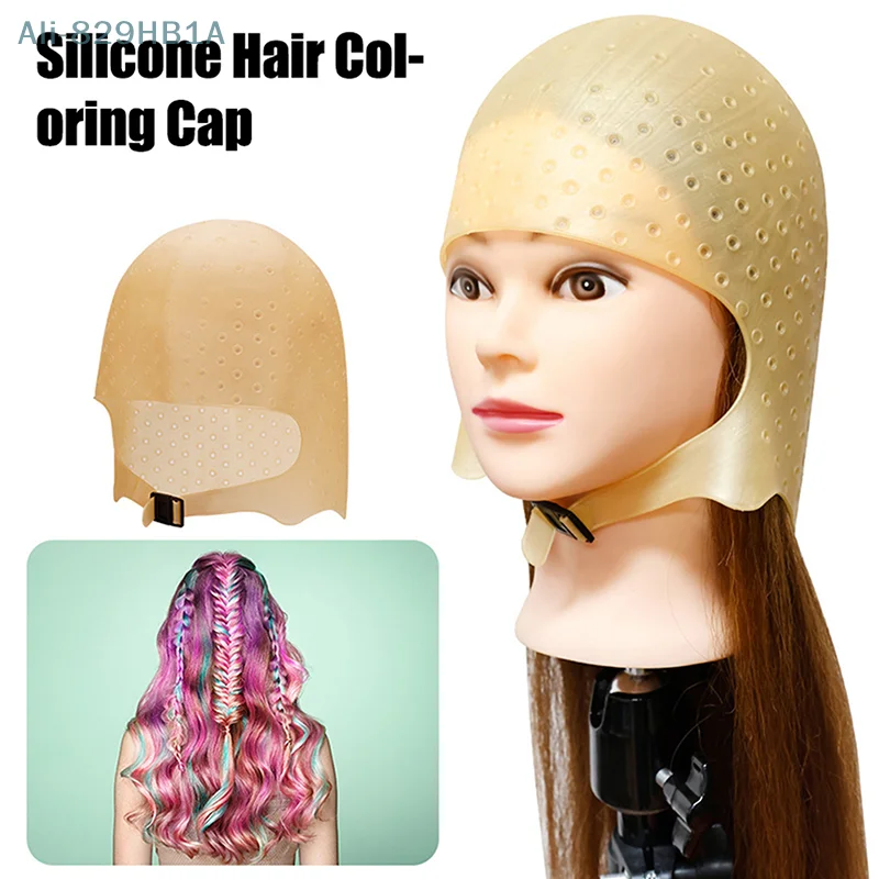 Silicone cabelo coloração Cap, Destaque profissional cor corante, Ferramentas reutilizáveis, Geada tingimento salão beleza