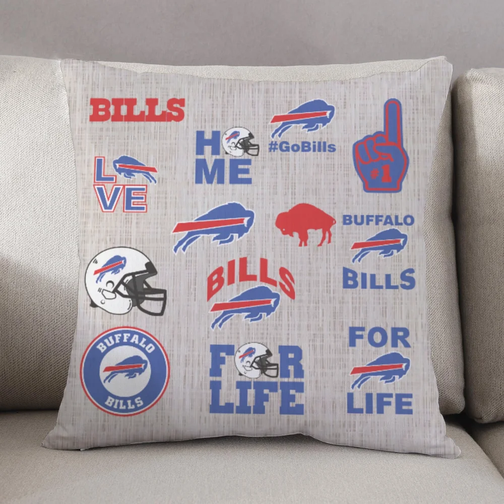 Decorative Pillowcase Buffalo Bills Pillow Cover Personalized Gifts 45x45 Cushions Cover Throw Pillow Covers Home and Decoration