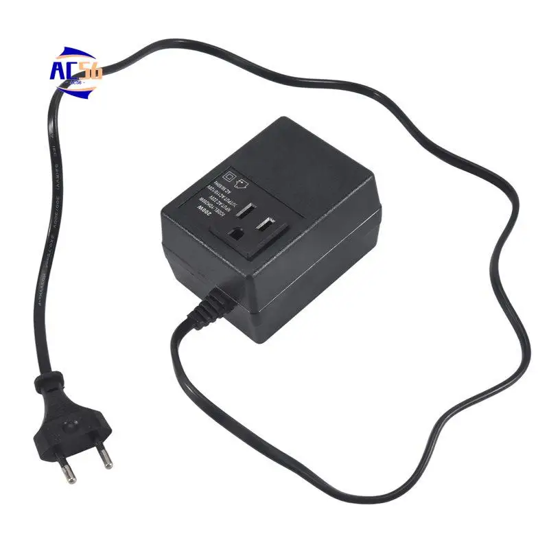 ac56-200w-ac-220vから110vへの変圧器変換トラベル電源euプラグアダプター