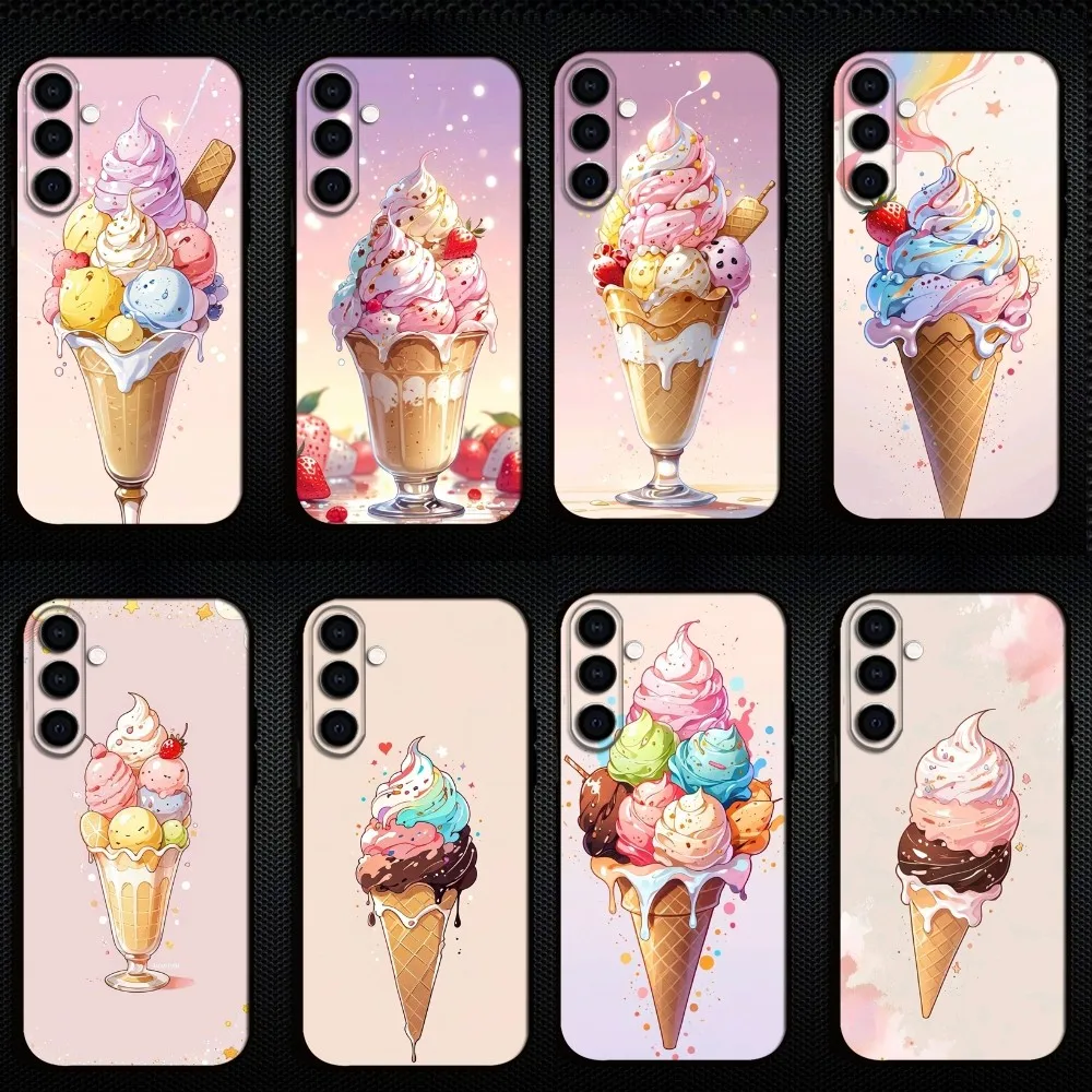 

Dreamy Ice Cream Phone Case For Samsung Galaxy A73/A72/A71/A70/A53/A52/A51/Others Soft Black Shell