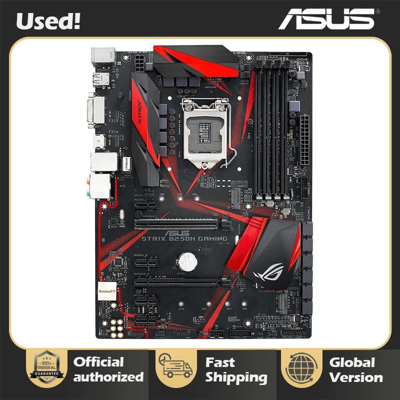 اللوحة الأم للألعاب ASUS ROG STRIX B250H LGA1151 الجيل السابع السادس Core i7 i5 i3 Pentium Celeron DDR4 M.2 B250 ATX USB 3.1