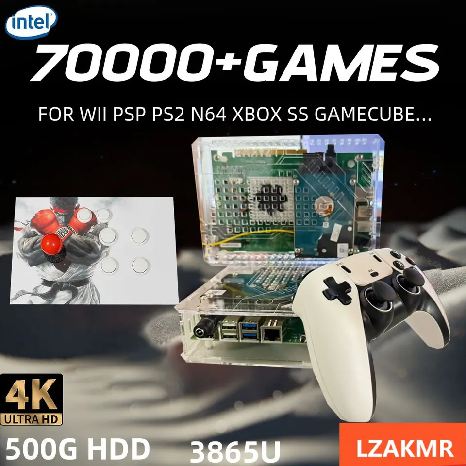 Retro U99 PRO Game Console 500GB Gaming HDD Window+Batocera 3865U