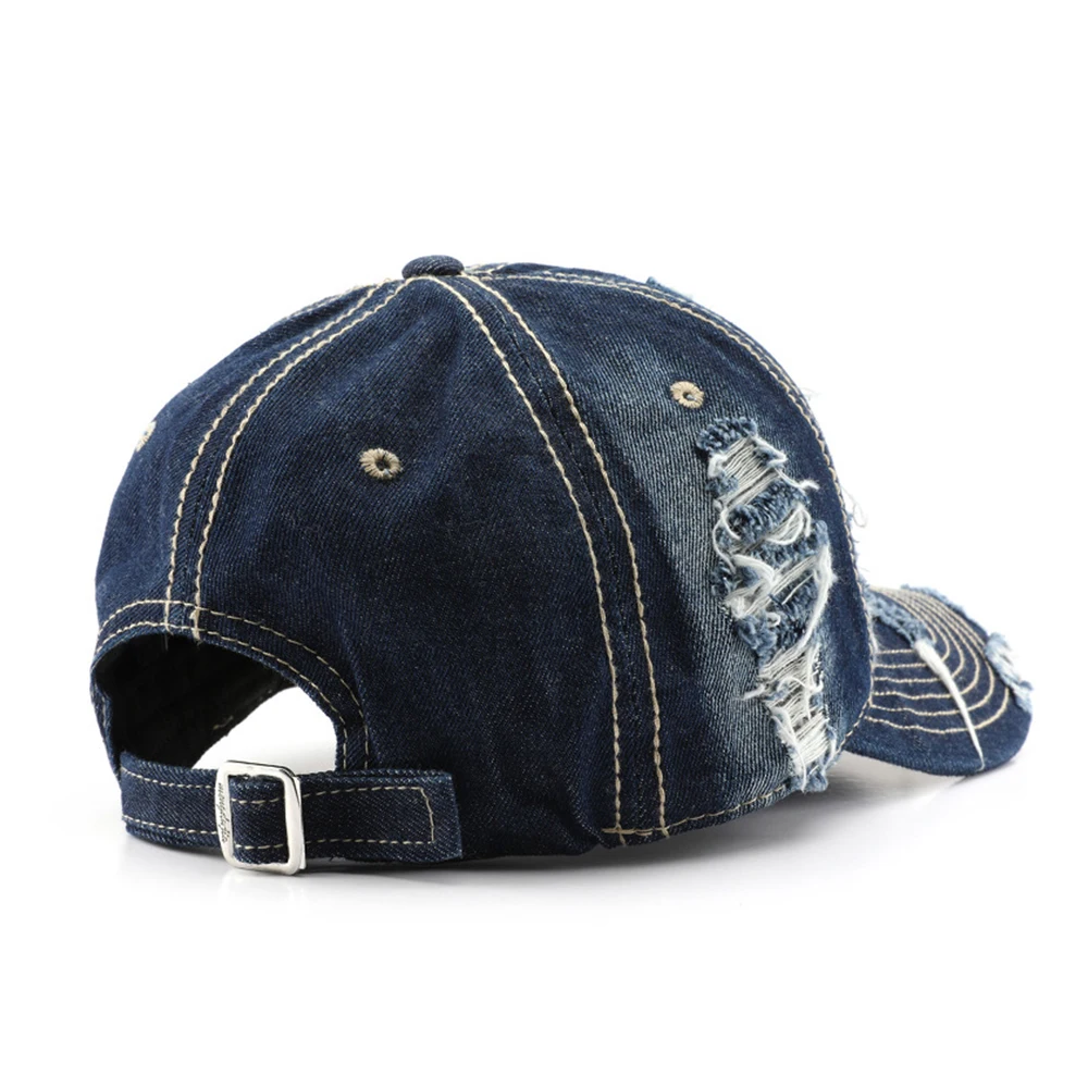 FS Vintage American Street Denim Baseball Cap Snapback Hip Hop Caps For Men Black Blue Women Brand Designer Hat Casquette Homme